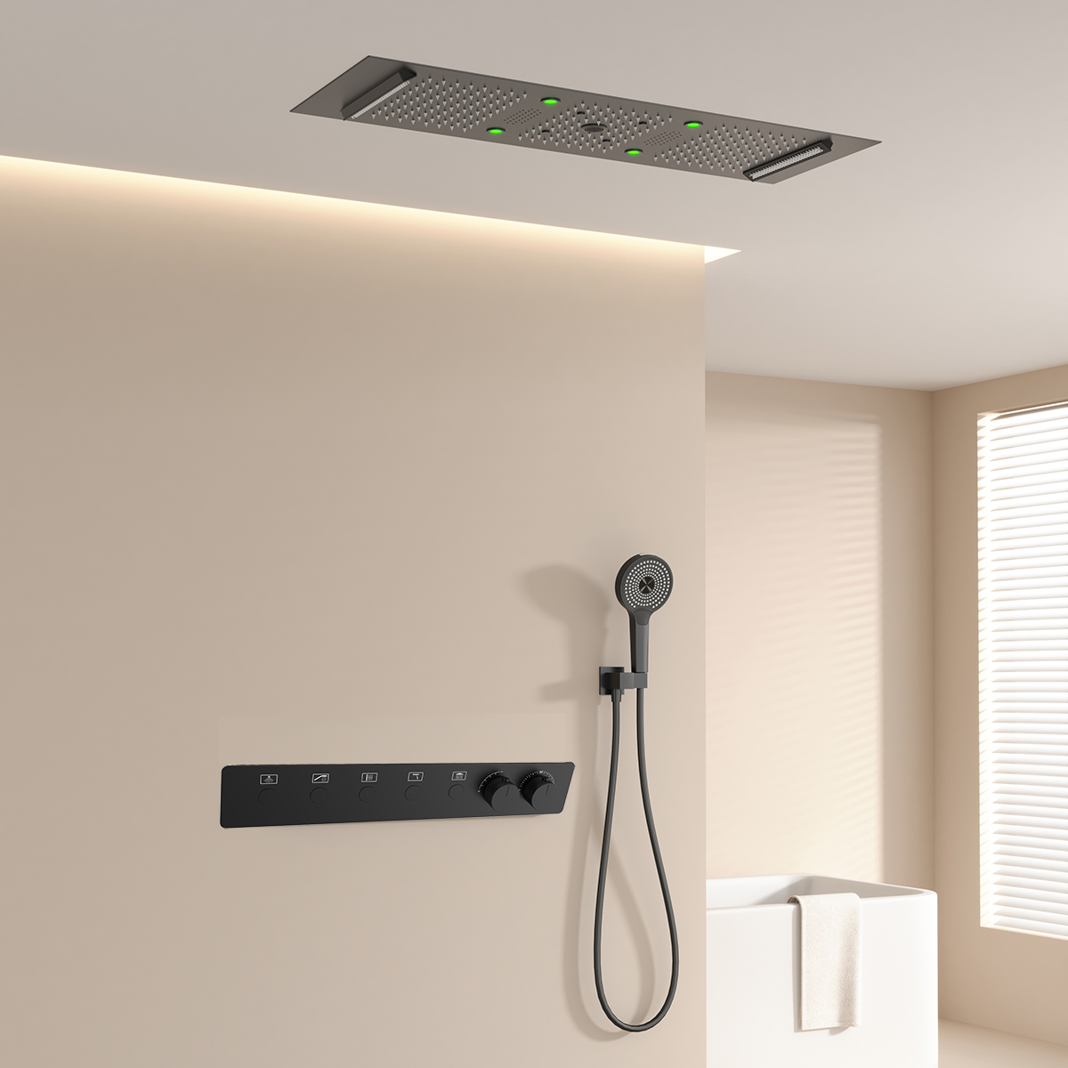 Faucet - Set Keran Pancuran Pintar Termostatik LED