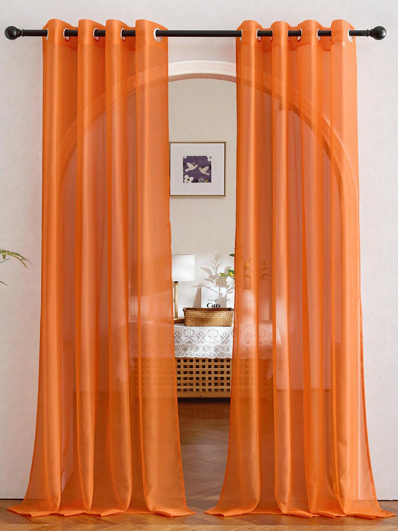 1pc Tirai Organza Transparan O - Curtain Rods ulasan dan harga